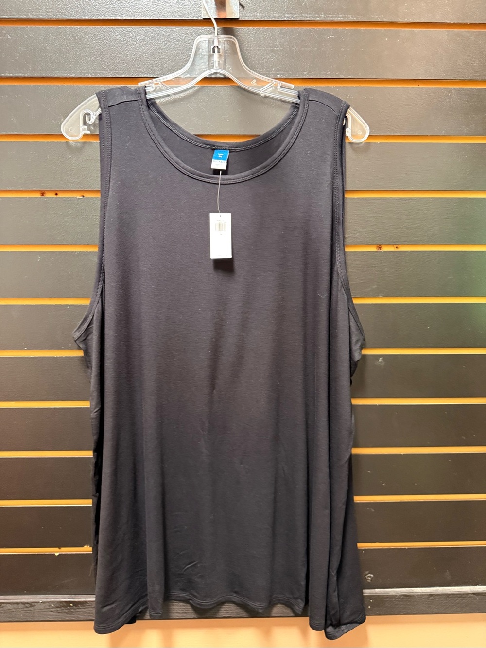 Old Navy Luxe Tank Top 3X Black Sleeveless Swing Relaxed Plus Size